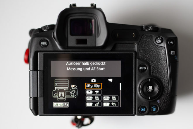 Tastenbelegung EOS R oben