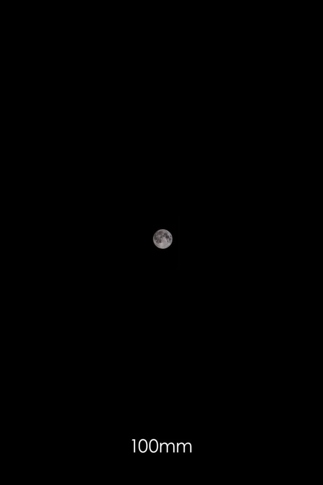 Bild anschauen: Mond fotografieren 23 Mond mit 100mm Brennweite fotografiert