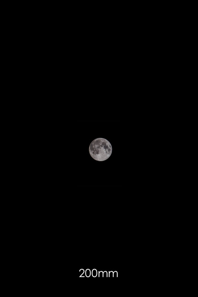 Bild anschauen: Mond fotografieren 24 Mond mit 200mm Brennweite fotografiert